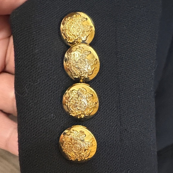 Vintage Lauren Ralph Lauren Black Blazer with Gold Buttons - Picture 7 of 10